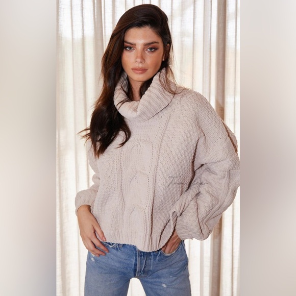 Twosisters Sweaters - 75. Two Sisters the Label Aspen Knit Beige Sweater Size S/M